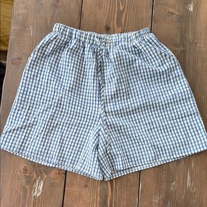 Blue and White Checkered Shorts